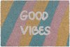 Relaxdays deurmat kokos "Good Vibes" - kokosmat - entreemat - schoonloopmat - droogloopmat