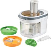 SILVERCREST® Elektrische groenterasp met spiraalsnijder - keukenmachine - keukenhulp - 120W - 1.5L - 3 verschillende snijhulpstukken voor 5 functies: blokjes, groente-spaghetti, spiralen, pla