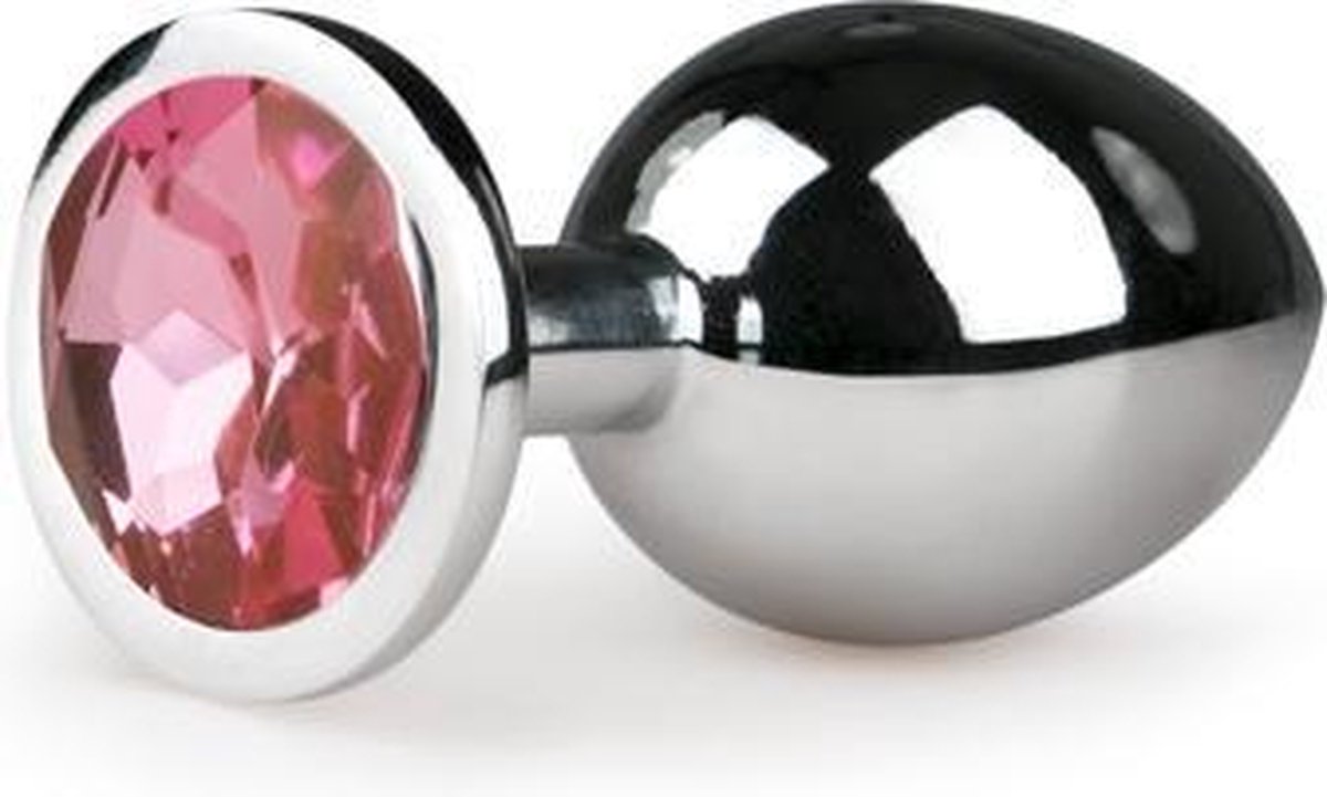 Easytoys Anal Collection - Metalen buttplug met roze kristal - zilverkleurig - Dildo - Vibrator - Penis - Penispomp - Extender - Buttplug - Sexy - Tril ei - Erotische - Man - Vrouw - Penis - Heren - Dames