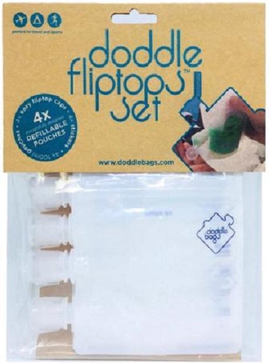 Doddlebags Fliptops - 4 stuks - herbruikbaar - 100 ml