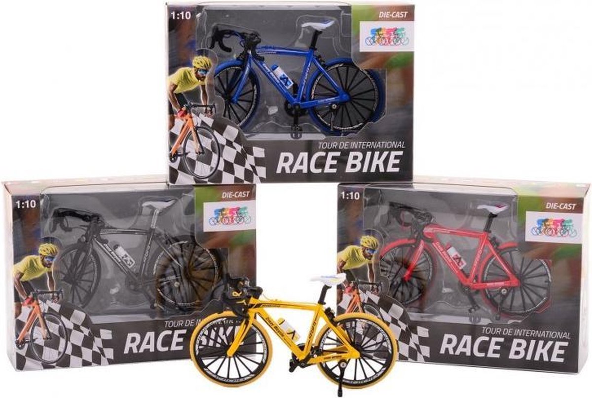 leveren Bedrijfsomschrijving Statistisch Mini race fiets schaal 1:10 4-kleuren | bol.com
