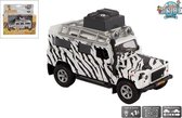 Kids Globe Safariauto Land Rover 13 Cm Zwart/wit