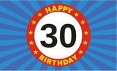 Happy Birthday 30 jaar vlag verjaardag150x90 cm - 30 jaar versiering