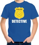 Detective police embleem t-shirt blauw voor kinderen - politie agent - verkleedkleding / kostuum XS (110-116)
