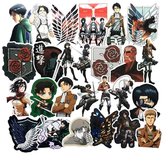 42 Stks/set Attack on Titan Anime Mikasa Levi Eren Pvc Waterdichte Stickers