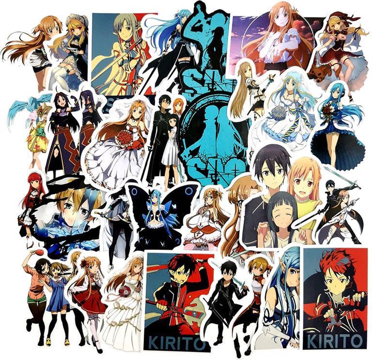 50 Stks/set Sword Art Online Anime Pvc Waterdichte Stickers