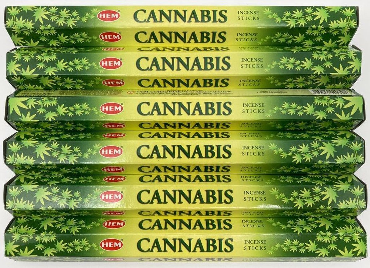Darshan incense sticks Groot Verpakking Wierook - Geurstokjes - Hem Cannabis - 120 Stuks Zwart-D