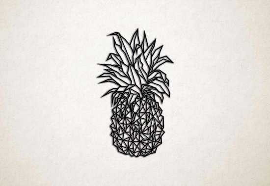 Wanddecoratie - Ananas - L - 109x64cm - Zwart - muurdecoratie - Line Art