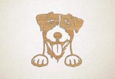 Wanddecoratie - Hond - Jack Russel 4 - S - 48x45cm - Eiken - muurdecoratie - Line Art