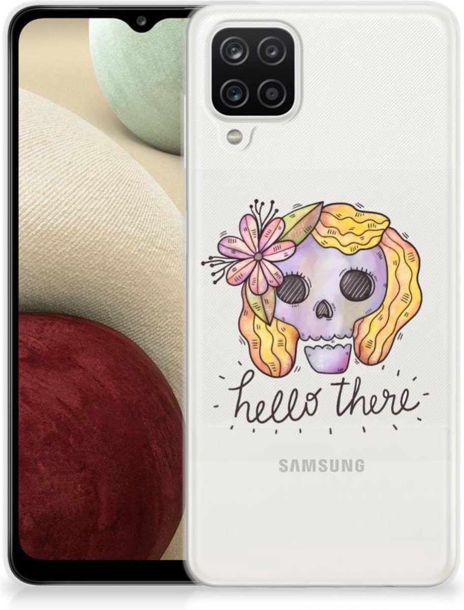 TPU Hoesje voor Silicone Back Case Samsung Galaxy A12 Boho Skull