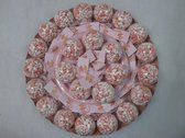 24 roze rammelaars op schaal voor babyshower of geboortefeest, rammelaar, kraamfeest, bedankje, uitdeelbedankje, kraamfeest, doop