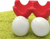 Twin I Zout -en Peperstrooier I Porcelain I  Set I Silicone houder I Rood