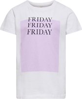 Kids Only t-shirt meisjes - paars - KONweekday - maat 122/128