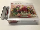 King - legpuzzel - Language Of Flowers - Classic Collection - 1000 stuks | 68 x 49 cm | inclusief unieke en praktische rode, blauw schrijvende laserbalpen in luxe opbergbox.