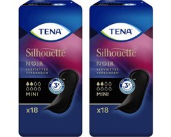 Tena Verbanden Silhouette Noir Mini - 36 verbanden (2x18)
