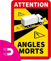 Dode Hoek Magneetsticker Vrachtwagen – Herbruikbaar – Voordeelset van 3 stuks - 17 x 25 cm - Waarschuwing - Attention Angles Morts