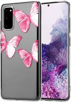 ShieldCase Pink Butterflies Samsung Galaxy S20 hoesje