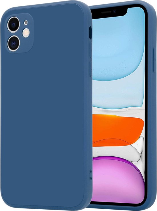 ShieldCase adapté pour Apple iPhone 11 étui carré en silicone - bleu | bol