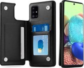 ShieldCase telefoonhoesje geschikt voor Samsung galaxy a71 wallet case - zwart