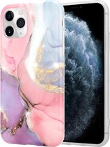 ShieldCase Marmeren geschikt voor Apple iPhone 11 Pro hoesje - lila/roze