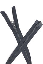 YKK rits, Dubbele deelbare rits zwart met zwart metaal tanden 80 cm lang