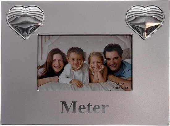 Fotolijst frame kader (25x20)cm | babyshower | harten | Meter | Aluminium | zilverkleur | bedankje | decoratie