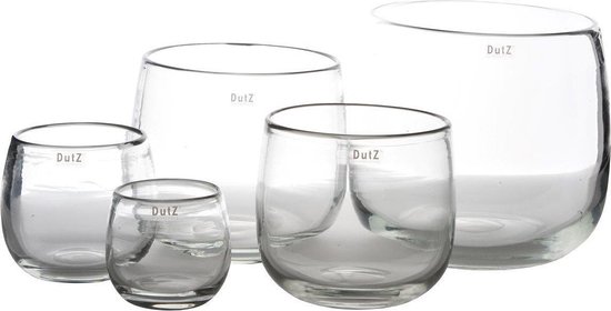 Dutz - design vaas - Pot transparant - glas-  mondgeblazen - h 11 cm