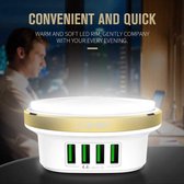 LDNIO A4406 - Bedlamp - Oplader - Lamp - 4 USB Ports - Wit