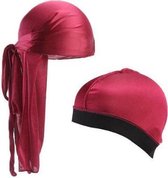 FRESHCOUPES Silky Durag & Wave Cap - Rood -  Ideaal voor snelle resultaten in je 360 wave process