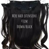 Wire hair extensions brown black/bruin zwart hairextensions Clip IN Extensions