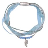 Damesdingetjes - Armband - Cactus - Zilverkleurig, blauw - Ibiza stijl