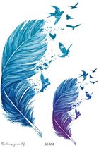 Temporary tattoo | tijdelijke tattoo | fake tattoo | veer - feather | 105 x 120 mm