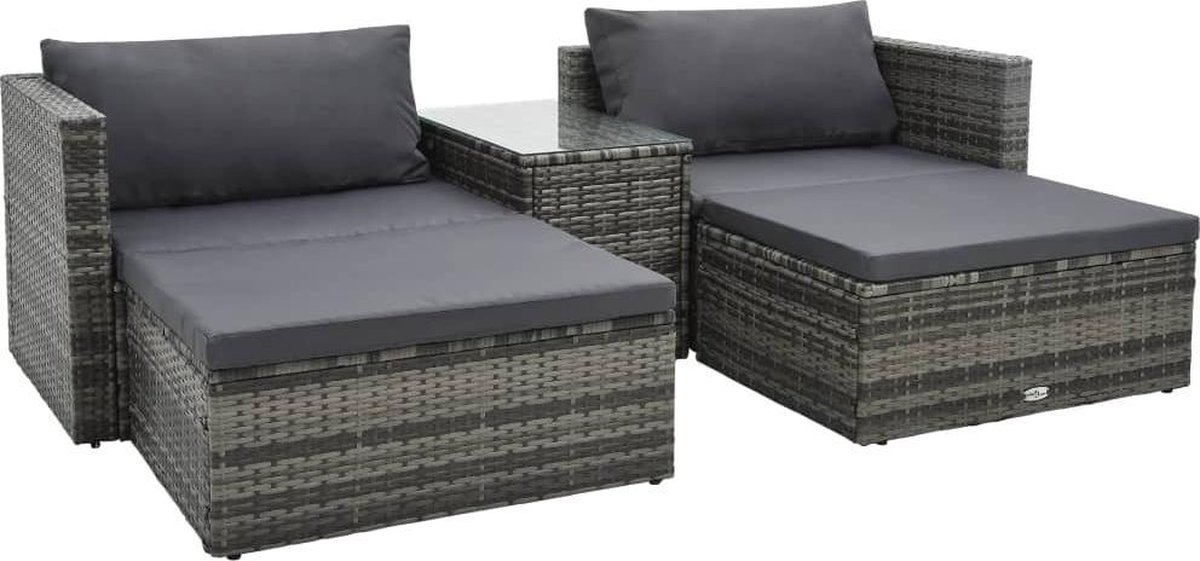 Vidaxl Loungeset Grijs Tuinset
