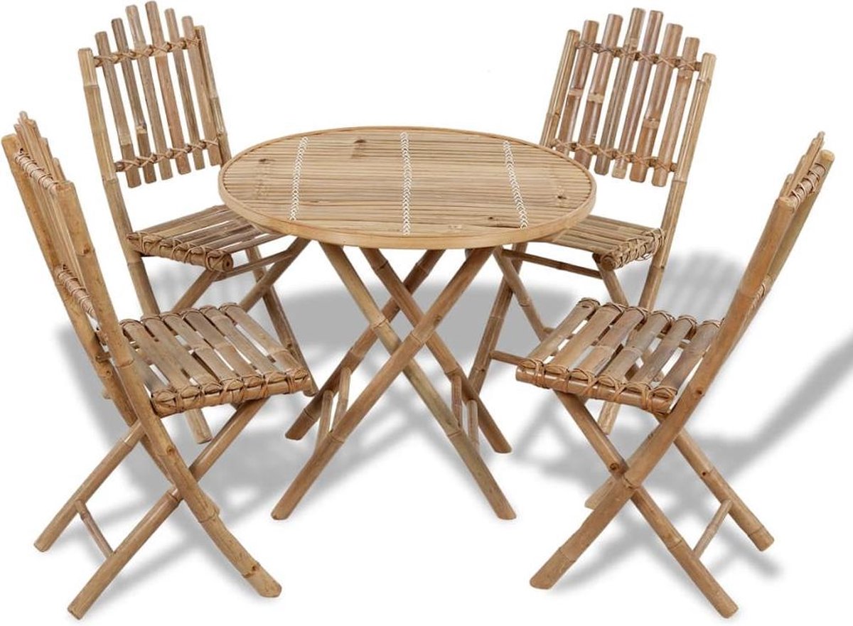 vidaXL tuinset hout 4 stoelen en 1 tafel