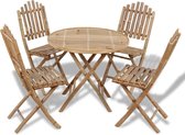 vidaXL tuinset - hout - 4 stoelen en 1 tafel