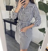 Lange casual kleedje carreaux