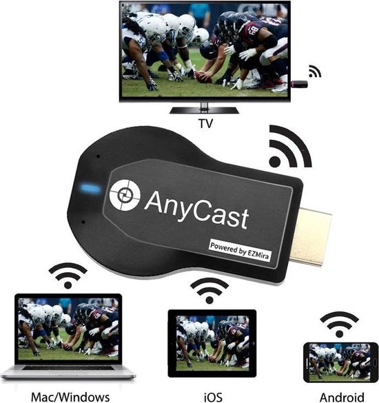 Anycast M2 plus - streamen vanaf je telefoon of laptop naar je tv -  miracast - airplay... | bol.com