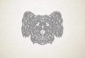 Line Art - Hond - Skyeterrier - S - 45x57cm - EssenhoutWit - geometrische wanddecoratie