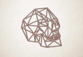 Line Art - Schedel 4 - XS - 25x26cm - Multiplex - geometrische wanddecoratie