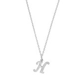 Letter ketting - initiaal H - Zilver - 42 cm