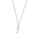 Letter ketting - initiaal J - Zilver - 42 cm