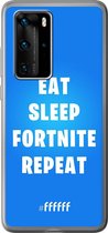 6F hoesje - geschikt voor Huawei P40 Pro -  Transparant TPU Case - Fortnite - Eat Sleep Fortnite Repeat #ffffff