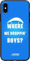 6F hoesje - geschikt voor iPhone X - TPU Case - Battle Royale - Where We Droppin' Boys #ffffff