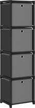 vidaXL Armoire à 4 compartiments avec boîtes Noir Tissu 69 x 30 x 72,5 cm