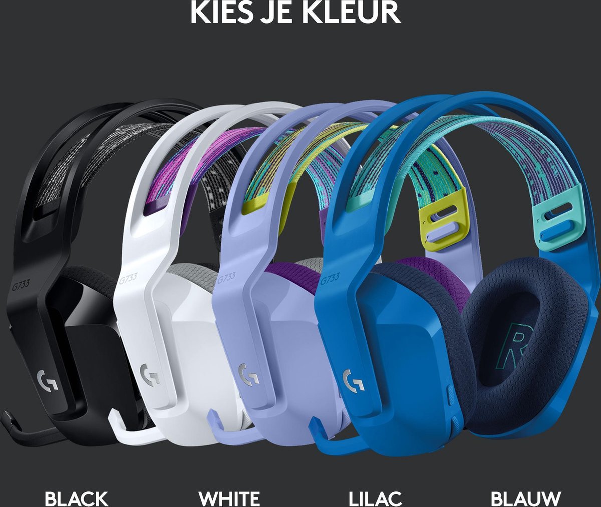 Logitech G733 LIGHTSPEED - Draadloze Gaming Headset - PS5/PS4 & PC - Blauw thumbnail 3