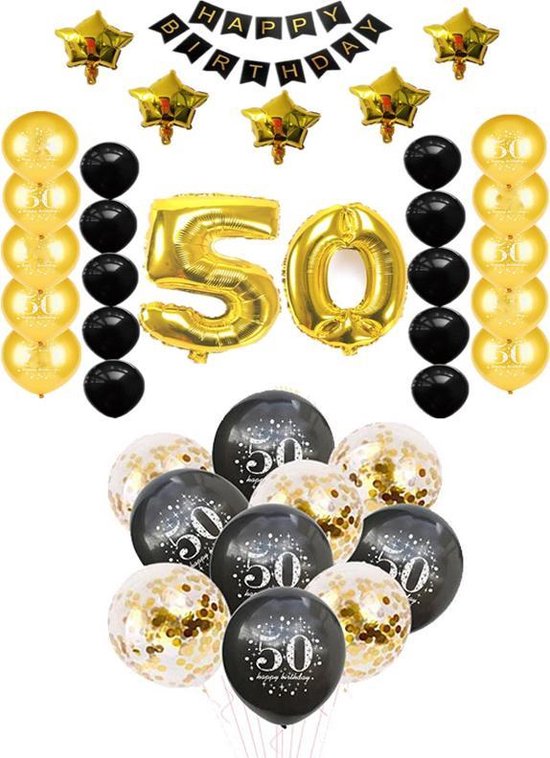 Kenmerkend Franje grind 50 jaar Abraham Sara verjaardag feest pakket Versiering Ballonnen voor  feest 50 jaar.... | bol.com