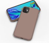 iPhone 12 Mini hoesje - case cover - Bruin - Siliconen TPU hoesje met leuke kleur - Shock proof cover case -