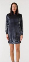 La Pèra Sweatjurk Sonesta Velours grijs Vrouwen Velvet jurk Dames - Maat L