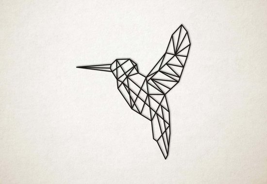 voormalig Eerlijk zich zorgen maken Line Art - Vogel Kolibrie - L - 97x82cm - Zwart - geometrische  wanddecoratie | bol.com