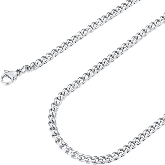 Fako Bijoux® - Chaîne de maillons Acier - Acier inoxydable - Gourmette - 3mm - 40cm - Argent